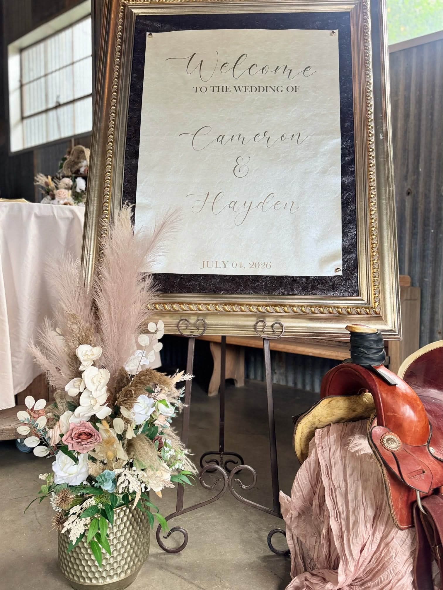Cameron & Hayden welcome sign
